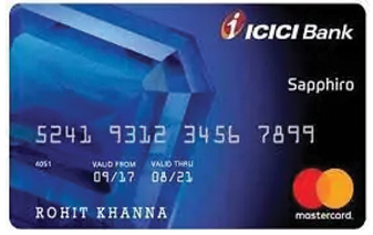 ICICI Bank Sapphiro Credit Card Mastercard